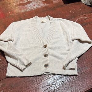 nuuds Cream Button-Up Cardigan